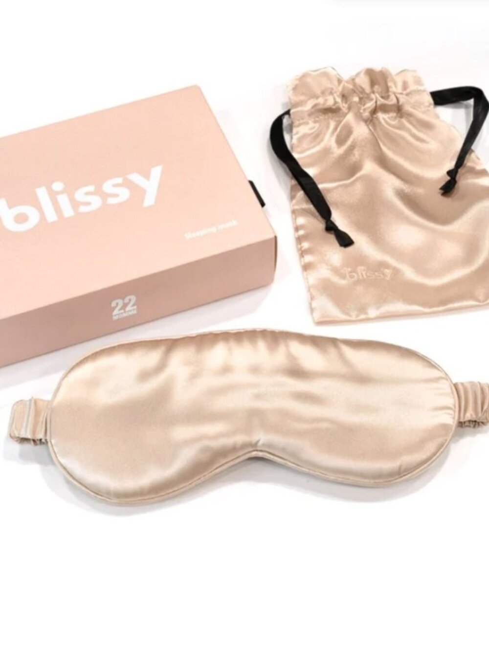 Blissy 100% Silk Sleep Mask - Champagne